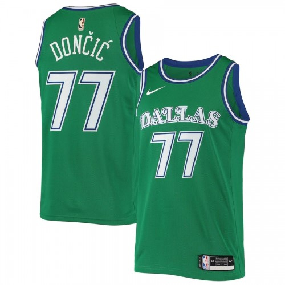 Men's Dallas Mavericks Luka Doncic #77 Green Hardwood Classics 2020/21 Jersey - Classic Edition-Pro Kit Vault | Brand New 26/27 Sports Jerseys